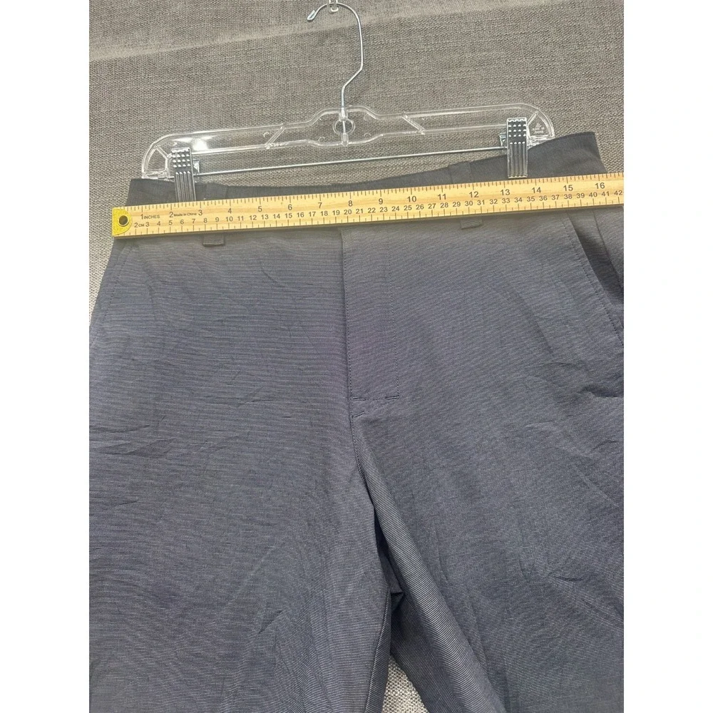 Banana Republic Shorts Men 32 Dark Gray Stretch Micro Stripe Mid Rise Flat Front